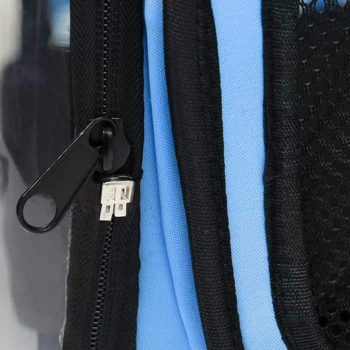 Переноска для животных, 42×32×28 см, прозрачная, голубая