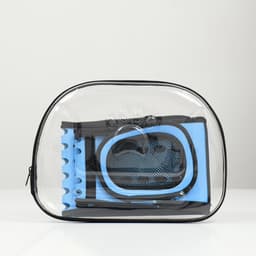 Переноска для животных, 42×32×28 см, прозрачная, голубая