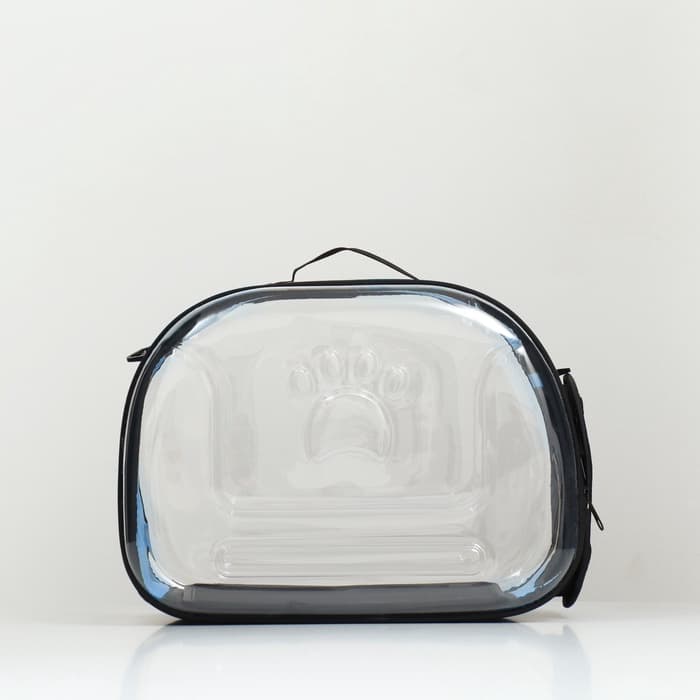 Переноска для животных, 42×32×28 см, прозрачная, голубая