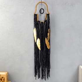 Ловец снов амулет «Рука Фатимы», чёрное с золотом, 70 см