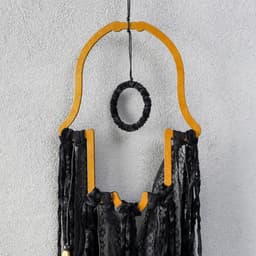 Ловец снов амулет «Рука Фатимы», чёрное с золотом, 70 см