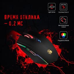 Мышь A4Tech Bloody A70, USB, оптическая, проводная, 6200 dpi, чёрная