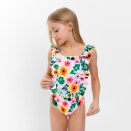 Купальник для девочки слитный MINAKU «Цветы», рост 122-128 см