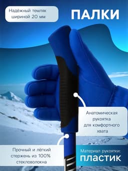Комплект лыжный: пластиковые лыжи 205 см с насечкой, стеклопластиковые палки 165 см, крепления NN75 мм, цвета МИКС