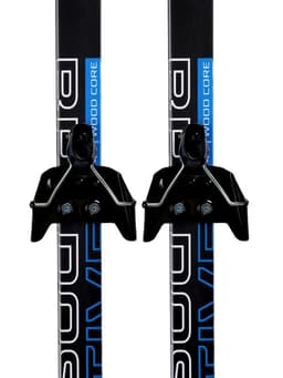 Комплект лыжный: пластиковые лыжи 205 см с насечкой, стеклопластиковые палки 165 см, крепления NN75 мм, цвета МИКС