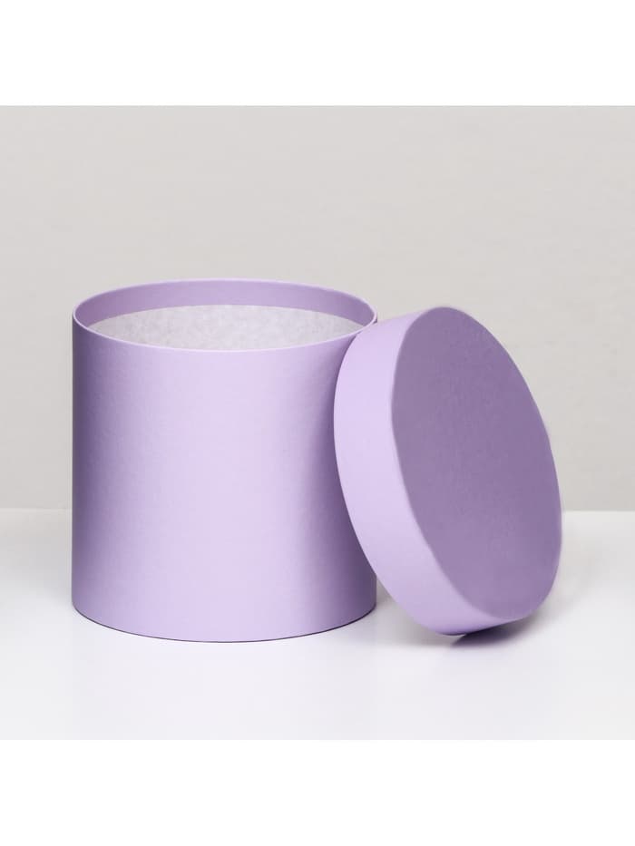 Коробка подарочная круглая, шляпная, сирень, МИКС, 13×13 см