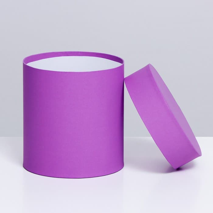 Коробка подарочная круглая, шляпная, сирень, МИКС, 13×13 см