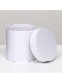 Коробка подарочная круглая, шляпная, белая, 13×13 см