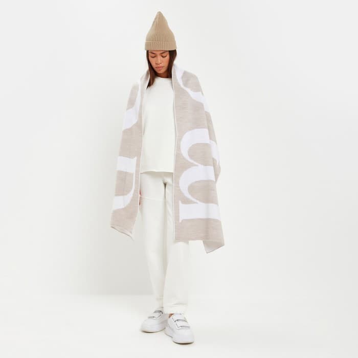 Шарф женский двусторонний MIST, бежевый, размер 47×226 см