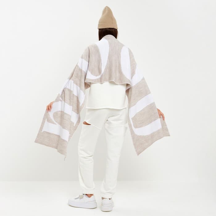 Шарф женский двусторонний MIST, бежевый, размер 47×226 см