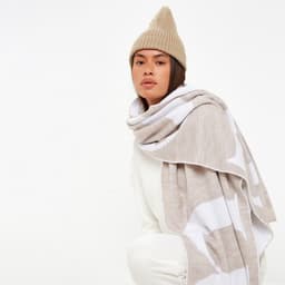 Шарф женский двусторонний MIST, бежевый, размер 47×226 см