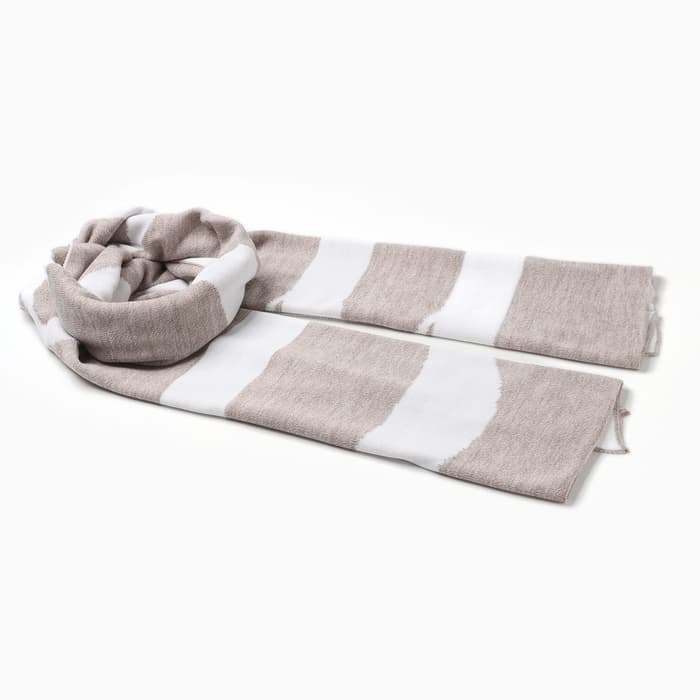 Шарф женский двусторонний MIST, бежевый, размер 47×226 см