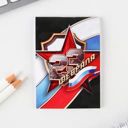 Подарочный набор «Самому сильному и надежному. 23 февраля», блокнот, карандаши 2 шт., ч/г и значок-дерево