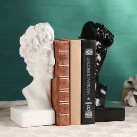 Подставка для книг «Бюст Давида», набор 2 шт., 25 см, чёрно-белая
