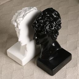 Держатель - подставка для книг «Бюст Давида», набор 2 шт., 25 см, чёрно-белый