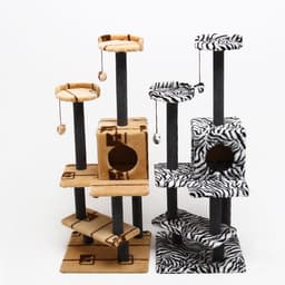 Комплекс для кошек с когтеточкой «Лестница», 56×52×140 см, ковролин, микс цветов