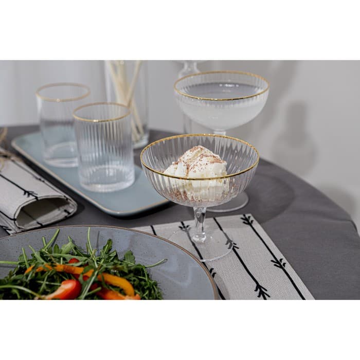 Креманка Magistro «Орион», 350 мл, 11.1×12.5 см, с золотой отводкой, стекло, прозрачная