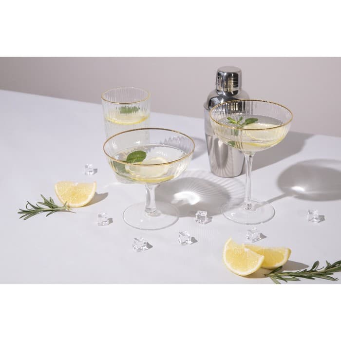 Креманка Magistro «Орион», 350 мл, 11.1×12.5 см, с золотой отводкой, стекло, прозрачная