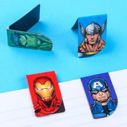 Магнитные закладки для книг, 4 шт. на открытке «Настоящему герою», Мстители