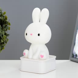 Фигурка светящаяся RISALUX «Зайчик», LED-ночник, от USB или батареек 4×АА, белый, 9×9×19 см