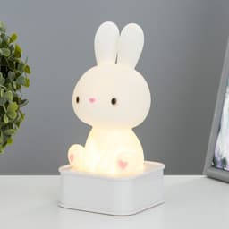 Фигурка светящаяся RISALUX «Зайчик», LED-ночник, от USB или батареек 4×АА, белый, 9×9×19 см