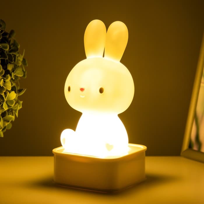Фигурка светящаяся RISALUX «Зайчик», LED-ночник, от USB или батареек 4×АА, белый, 9×9×19 см