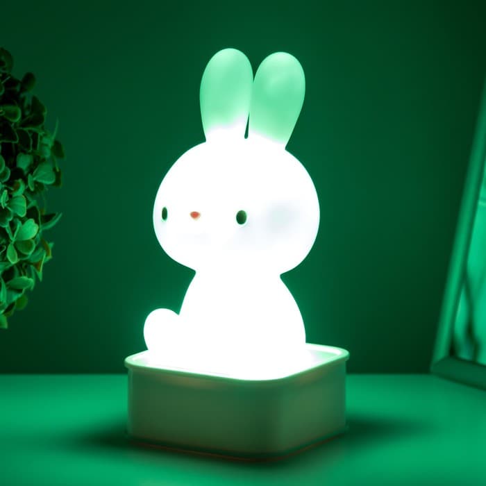 Фигурка светящаяся RISALUX «Зайчик», LED-ночник, от USB или батареек 4×АА, белый, 9×9×19 см