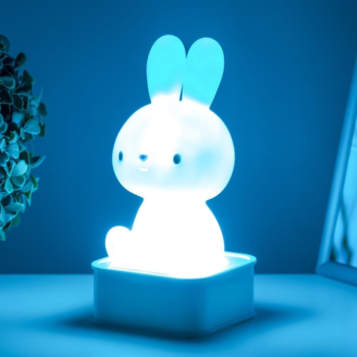 Фигурка светящаяся RISALUX «Зайчик», LED-ночник, от USB или батареек 4×АА, белый, 9×9×19 см