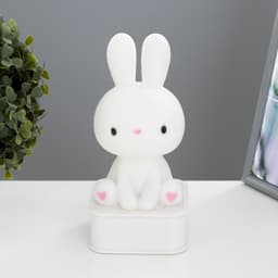 Фигурка светящаяся RISALUX «Зайчик», LED-ночник, от USB или батареек 4×АА, белый, 9×9×19 см