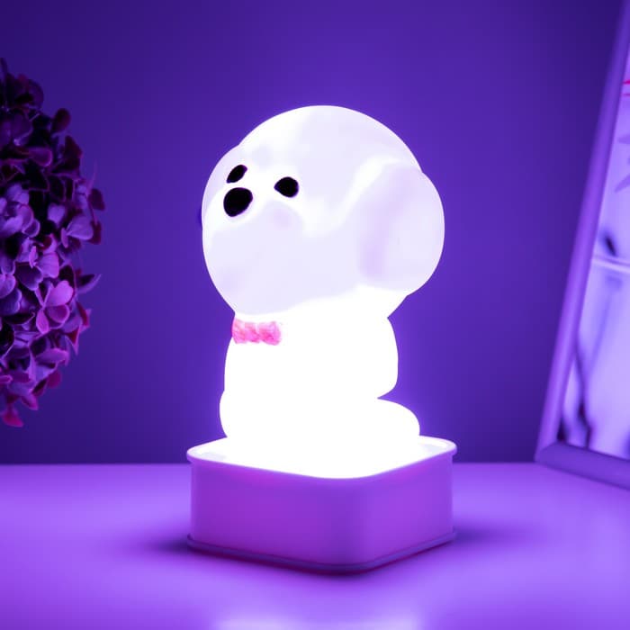 Фигурка световая RISALUX «Собачка», LED-ночник, от USB и батареек 4×АА, белый, 11.5×11×19 см