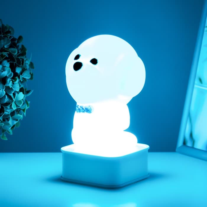 Фигурка световая RISALUX «Собачка», LED-ночник, от USB и батареек 4×АА, белый, 11.5×11×19 см