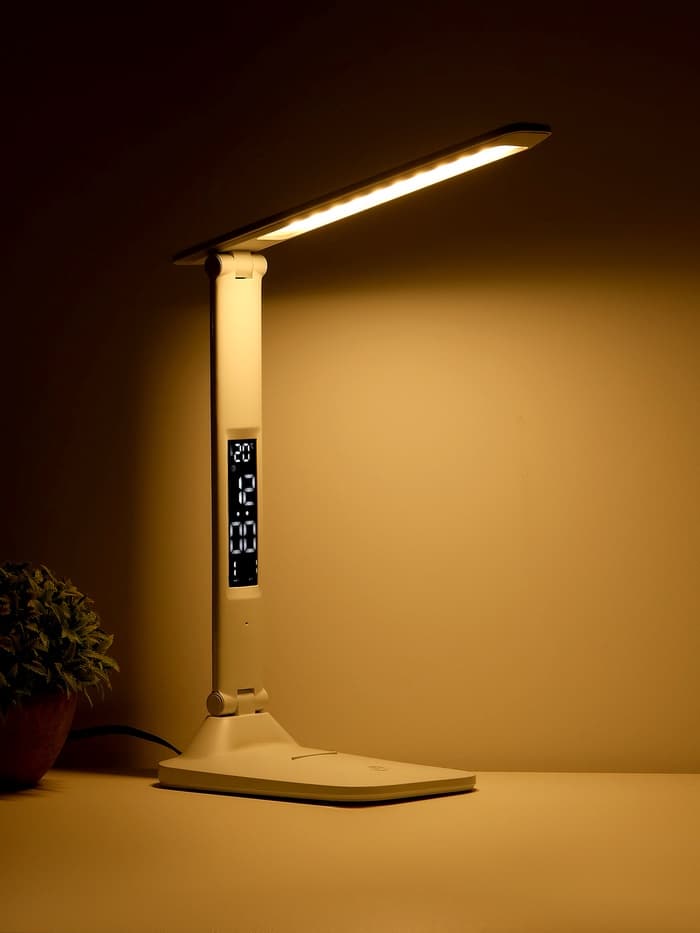 Часы - лампа электронные настольные для дома, календарь, термометр, USB, 12×17×34 см