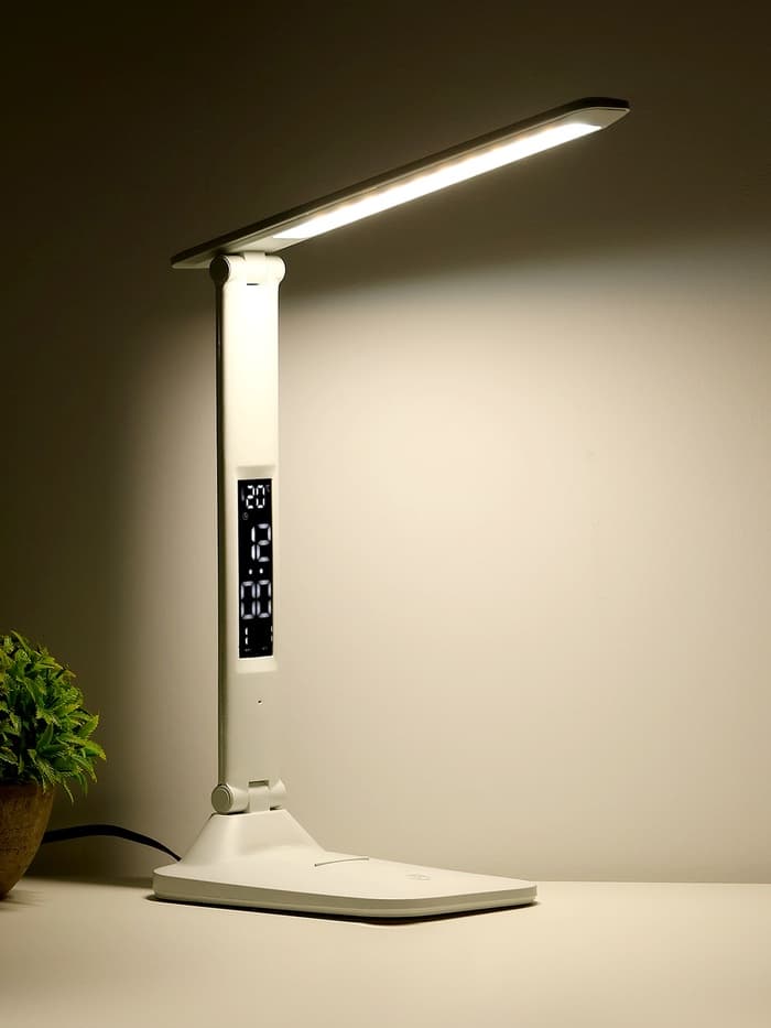 Часы - лампа электронные настольные для дома, календарь, термометр, USB, 12×17×34 см