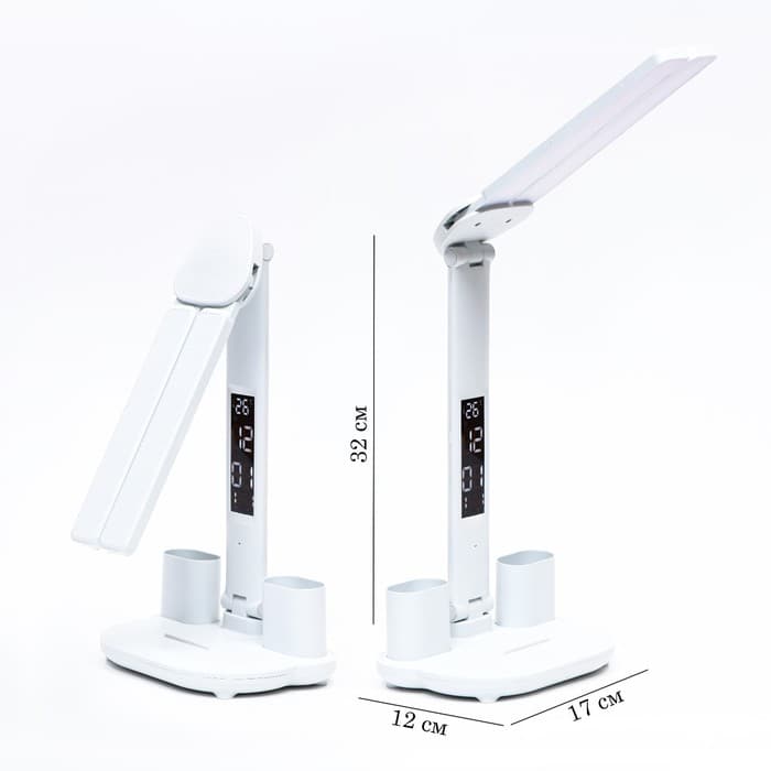 Часы - лампа электронные: календарь, термометр, LED, 3 режима, USB, 32×12×17 см
