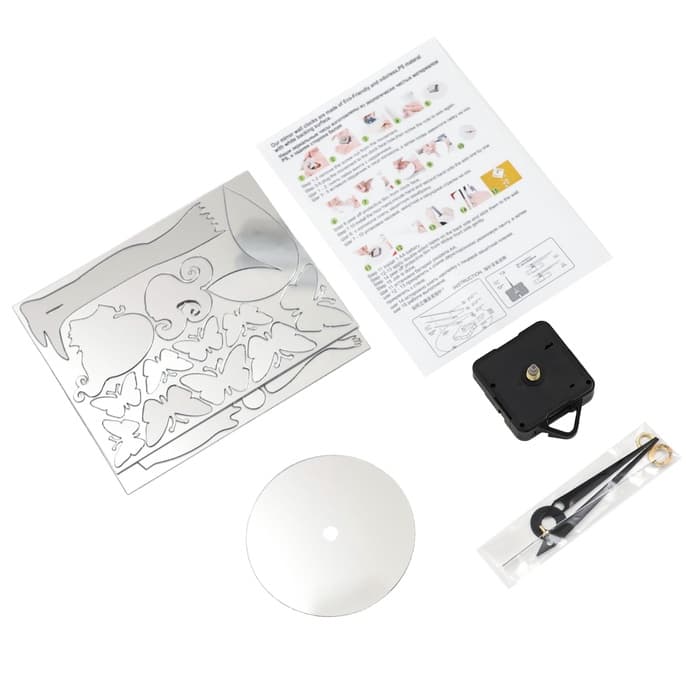 Часы настенные интерьерные «Фея с бабочками», детские, 3D, наклейка, 60×60 см, акрил