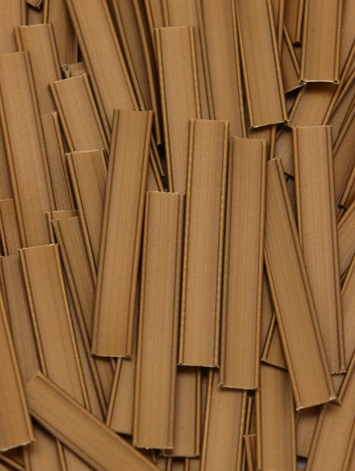 Клип лента в нарезке, золотая, для фиксация упакованной продукции, 5 см