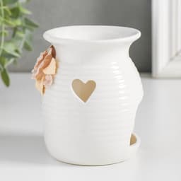 Аромалампа для эфирных масел «Розочки и незабудки с сердечком», керамика, 7.5×7.5×9.5 см, МИКС