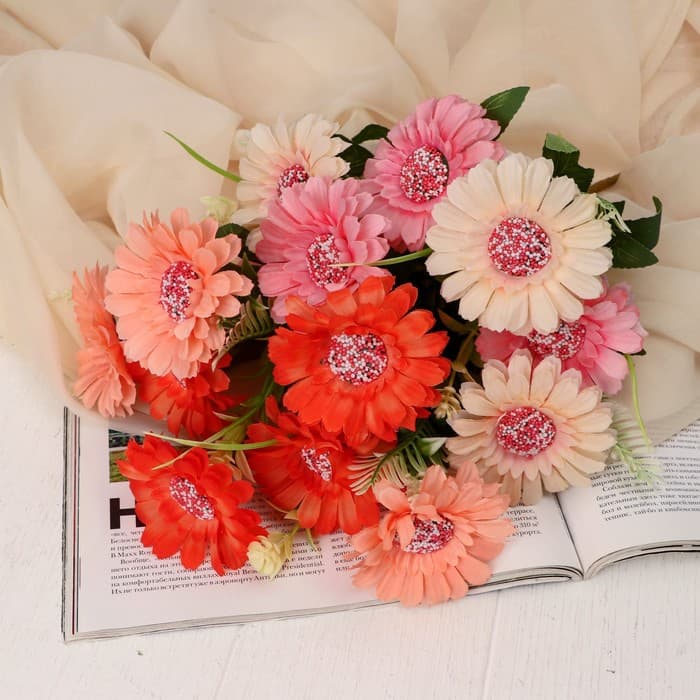 Букет искусственный «Анемона рубра», 7×26 см, МИКС