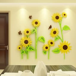 Наклейки интерьерные детские TAKE IT EASY «Подсолнухи», декор на стену, панно, 110×94 см