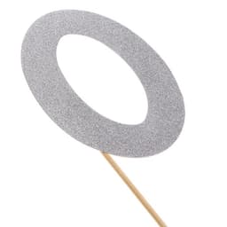 Топпер в торт «Цифра 0», цвет серебро