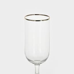 Пивной бокал Magistro «Руно», 390 мл, 17.5×7 см, на ножке, с золотой отводкой, стекло, прозрачный