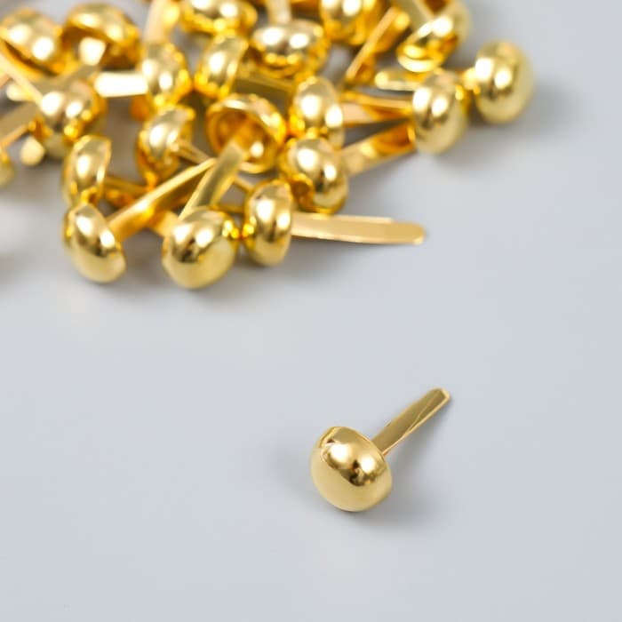 Брадсы для творчества металл «Золотой полушарик» набор 50 шт. 1.5×0.8×0.8 см