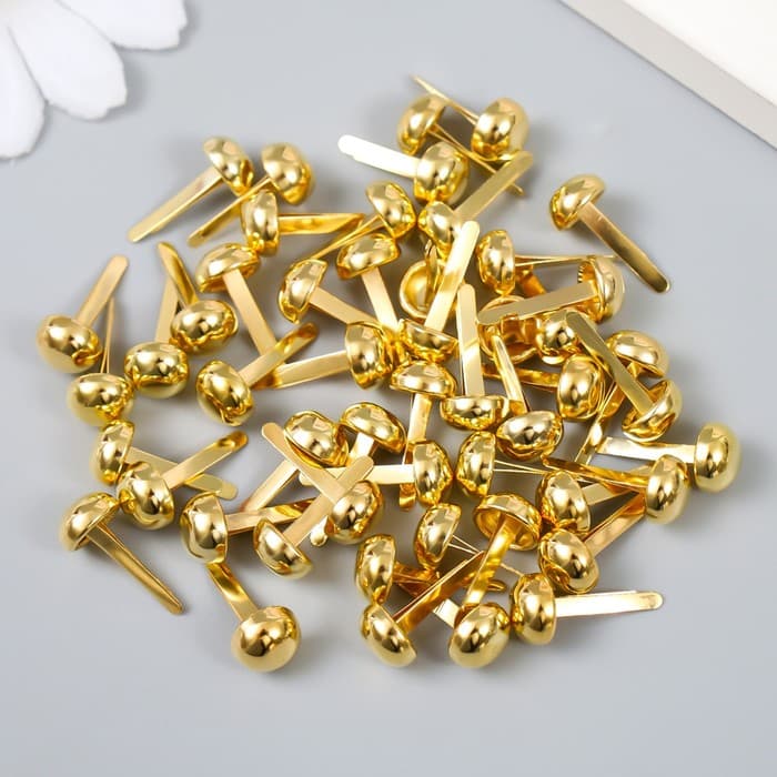 Брадсы для творчества металл «Золотой полушарик» набор 50 шт. 1.5×0.8×0.8 см
