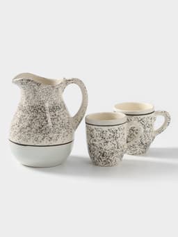 Набор посуды Керамика ручной работы «Персия», 3 предмета: кувшин 1.5 л, кружки 350 мл, бежевый