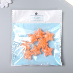 Бусина для рукоделия и плетения «Арт Узор. Звезда. Колотый лёд», пластик, прозрачно-коралловая, 1.3×2.6×2.6 см