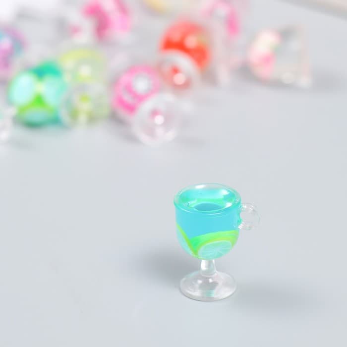 Декор для творчества пластик «Лимонад в бокале», 2×1.5×1.1 см, МИКС