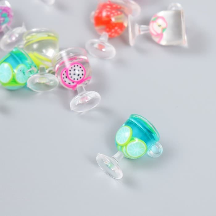 Декор для творчества пластик «Лимонад в бокале», 2×1.5×1.1 см, МИКС