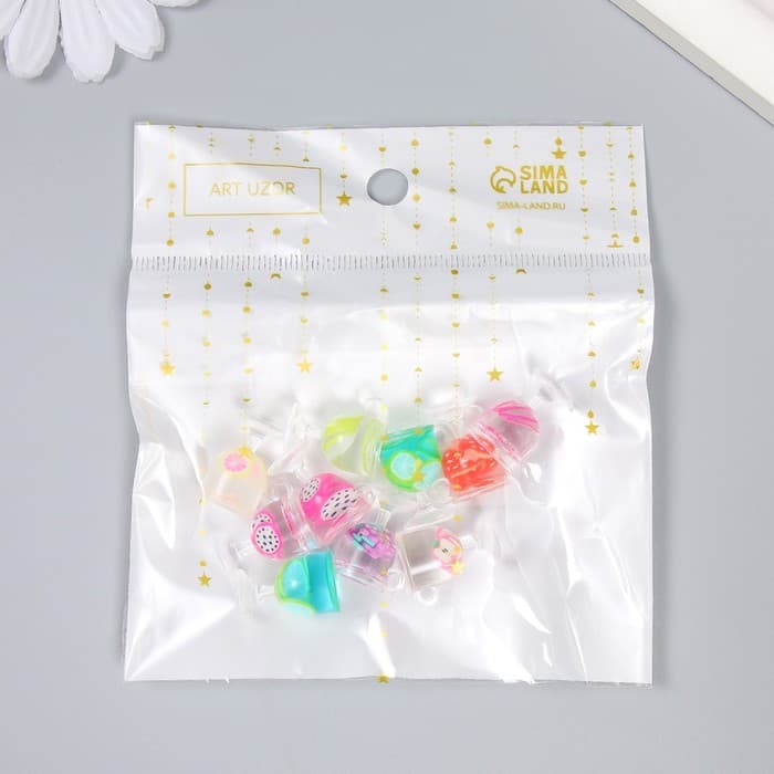 Декор для творчества пластик «Лимонад в бокале», 2×1.5×1.1 см, МИКС