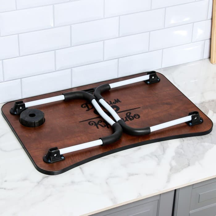 Столик - поднос для завтрака Дарим Красиво, для ноутбука, складной, серый, 60×40 см