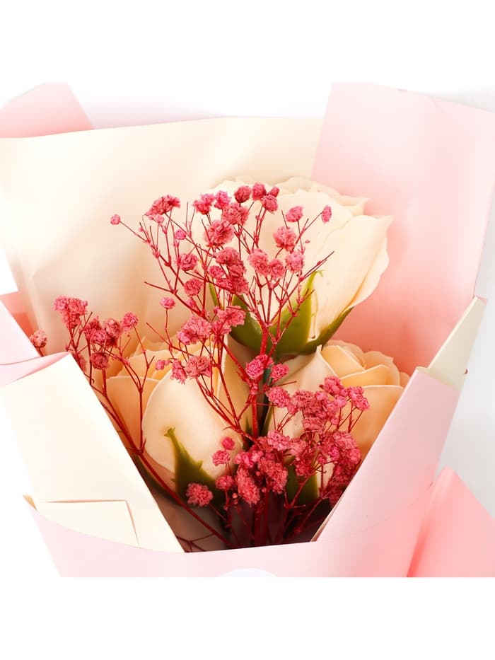 Букет мыльных роз, премиальный, 3 шт.